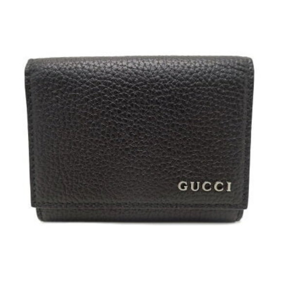 Gucci Black Leather Tri Wallet Logo - Picture 1 of 9